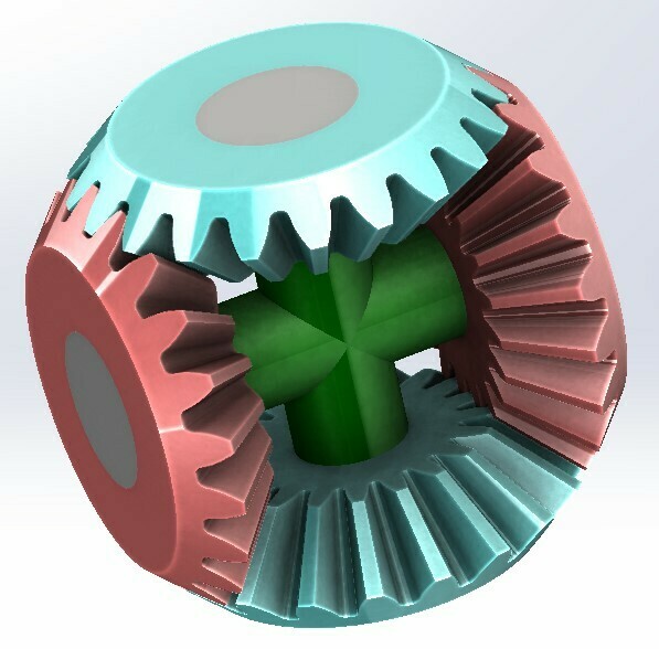 Download free STL file Four bevel gear transmissionT20m1 • 3D printer